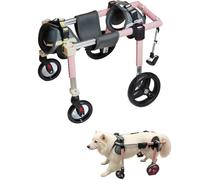 Adjustable 4-Wheel Dog Wheelchair for Full Body Support, Lightweight All-Aluminum Pet Mobility Cart with Shock-Absorbing Wheels for Disabled Injured Senior Dogs(XS- XXL)(XL)
