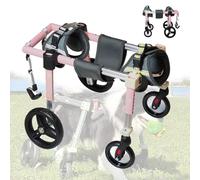 Adjustable 4-Wheel Dog Wheelchair for Hind Legs - Lightweight Pet Stroller with Support for Walking & Recovery - Suitable for Small Medium & Large Dogs