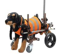 Adjustable 4-Wheel Dog Wheelchair for Rear Legs, Pet Rehabilitation Support, Small Animal Mobility Aid, Lightweight and Durable Design for Easy Use