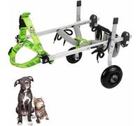Adjustable 4-Wheel Dog Wheelchair for Small Pets, Lightweight Aluminum Mobility Cart with Hind Leg Support for Injured or Paralyzed Dogs & Cats, Easy Fit Exercise Aid