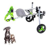 Adjustable 4-Wheel Dog Wheelchair for Small Pets, Lightweight Mobility Cart with Hind Leg Support for Injured or Paralyzed Dogs & Cats, Easy Fit Exercise Aid