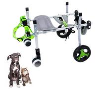 Adjustable 4-Wheel Dog Wheelchair for Small Pets, Lightweight Mobility Cart with Hind Leg Support for Injured or Paralyzed Dogs & Cats, Easy Fit Exercise Aid