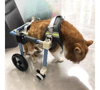 Adjustable 4 Wheel Pet Wheelchair for Disabled Cats & Dogs - Durable Aluminum Mobility Aid with Full Support Leg Braces for Indoor Use Perfect for Aging Pets