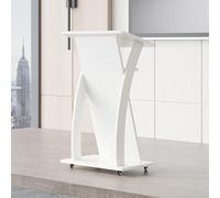 Adjustable 41" Portable Podium with WheelsleLectern for Churches Schools Offices & ConferencesVersatile Reading Stand (White)
