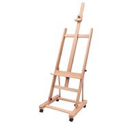 Adjustable 48 Inch Wheeled Art Easel Heavy-Duty Extra Large H Frame Easel Small Floor Standing Beech Wood H Frame Artist Easel for Painting Art Desk Studio School Classroom