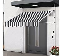 Adjustable 4m Patio ning - Freestanding Sune Canopy with Hand Crank Perfect for Balconies & Doors Outdoor Garden Shelter UV Protect Weather-Resistant.