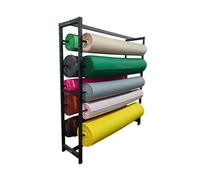 Adjustable 5-Tier Metal Fabric Roll Storage Rack, Hanging nizer for Vinyl & Leather Rolls, Heavy-Duty Commercial Textile Shelf, Space-Saving Design