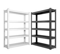 Adjustable 5-Tier Metal Shelving Unit - Heavy Duty Storage Rack for Garage & Basement, Easy Assembly, 72" H x 39" W x 20" D, White Steel for Home nization & Efficient Storage Solutions