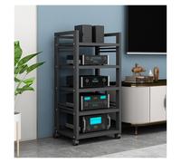 Adjustable 5-Tier o/Visual Rack System for Home Theaters & Studios - Easy Assembly, & Sturdy Design, Black