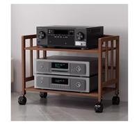 Adjustable 5-Tier Rolling Audio Stand - AV Media Shelf for Home/Office Ideal for CD/Record Player & Stereo Receiver Storage Corner TV Cabinet with Wheels