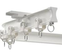 Adjustable 5m Flexible Ceiling Curtain Track SetBendable Aluminum Rails with Smooth Quiet Pulleys for Easy InstallationIdeal for Home & Office Decor (White)