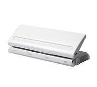 Adjustable 6-Hole Punch, A5 A6 A7 Paper Punch,6 Sheet Capacity Hole Puncher for Planner, Ring Binders (White)