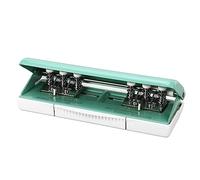 Adjustable 6 Hole Punch, Metal Six Hole Puncher with Positioning Mark Spacing Adjustable Planner 6 Ring Punch Puncher for A4 A5 B5 A6 A7 (Green)