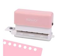 Adjustable 6 Hole Punch with Positioning Mark, Portable 6 Hole Puncher for Binder, 5 Sheet Capacity, Reduced Effort Paper Puncher for 30 Holes on A4, 20 Holes on A5, 26 Holes on B5,Pocket Size