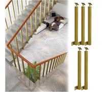 Adjustable 6-Pack Gold Stair Rail Set - 270° Side Rails with Screws for Indoor Terrace/Veranda Steps, Size 85cm/33.5in - Perfect Safety Solution for Home