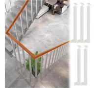 Adjustable 6-Pack White Stair Railings for Indoor Steps, 270° Versatile Railing Set with Screws, Ideal for Terrace & Veranda (75cm / 29.5in)