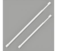 Adjustable 60-245 cm No Drill Curtain Rod, White Telescopic Rod Ø 22 mm for Curtains, Shower Curtains & Closet, Tension Rod (1.30m) - Easy Installation