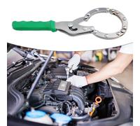 Adjustable 60-75mm Oil Filter Wrench with Carbon Steel Chrome Plated Body and Non-Slip Rubber Handle for Car SUV Motorcycle Garage Repairs, Black