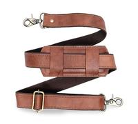 Adjustable 60-inch Real Leather Bag Replacement Shoulder Strap Comfort Fit Padded with Metal Swivel Hooks for Crossbody Purses, Laptop Messenger Bags, Handbags and Duffle Luggage Straps (Brown)