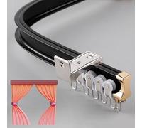 Adjustable 6'20' Aluminum Ceiling Curtain TrackBendable Rod for Sliding Curtains in RV Bathroom Bedroom HospitalBlack 9.19ft Length Flexible Design