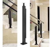 Adjustable 70150cm Glass Railing Post Black Stainless Steel Baluster for Indoor Garage/Terrace Waterproof & Durable 80cm (31.5in) First Post for Safety & Style