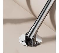 Adjustable 75-210cm Angled Wall Curtain Rod, Retractable Shower Curtain Rod for Bathroom & Outdoor Use, Corner Design, Sleek Silver Finish