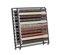 Adjustable 8-18 Tier Rolling Display Rack for Craft Supplies & Leather Rolls - Mobile Fabric Storage with Hanging Rod - Versatile nizer for Textiles & Crafting Needs