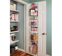 Adjustable 8 Tier Wall Mounted Shelving Rack Narrow White Metal Over The Door Storage Baskets By Closetmaid