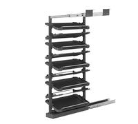 Adjustable 9-Tier Shoe Rack - Space-Saving Vertical nizer Pull-Out Design Metal Shelf Height Adjustable (49.2-53.9 in) Black Storage Solution for Shoes Perfect for Closets