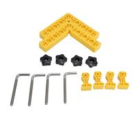 Adjustable 90 Positioning Square Woodworking Splicing Corner Fixture Kit Right Angle Clamping Detection Tool with Metric Imperial Scales for Boxes Cabinets Picture Frames
