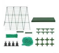 Adjustable A-Frame Cucumber Trellis Durable Steel Plant Support for Peas & Beans Easy to Install Garden Netting 120x120cm for Enhanced Plant Growth