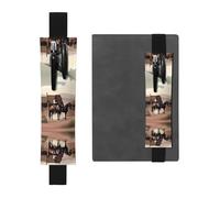 Adjustable a Wild West Life Leather Pen Holder Bookmark Black for Notebook Journals, Calendars, and Tablets
