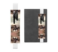 Adjustable a Wild West Life Leather Pen Holder Bookmark White for Notebook Journals, Calendars, and Tablets