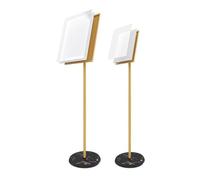Adjustable A3 Menu Display Stand Horizontal & Vertical Sign Holder with Stable Base Durable Restaurant Advertising Support for Menus Gold Finish Perfect for Events