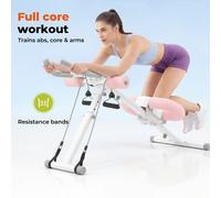 Adjustable AB Machine Foldable Abdominal Trainer Home Workout LED Monitor