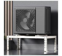 Adjustable AC Bracket for Floor, Heavy-Duty Ground Stand with Shock Absorbers, Galvanized Steel Mini Split and Heat Pump Support, Air Conditioner Condenser Pad