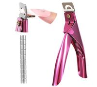 Adjustable Acrylic Nail Clippers with Sizer Magnets, Violet Red Premium Nail Cutter Trimmer, Professional Acrylic Nails Clippers Cutters for Artificial Fake False Tips Manicure, for Home Salon Beauty