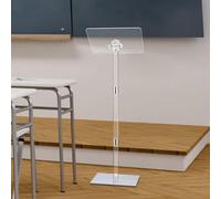 Adjustable Acrylic Podium Stand Modern Lectern for Classroom Church Concert & Speech Easy Assembly Sturdy Metal Base Clear Design Ideal for Presentations