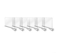 Adjustable Acrylic Shelf Multi-functional Storage Solution Transparent Closet Organizer Office Bookshelf Divider for Bedroom Wardrobe Space-saving Storage(6pcs)