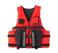 Adjustable Adult Kayaking Jacket with Zip Pockets and Breathable Mesh Design, Lightweight Water Sports Gear for Boating Surfing Paddle Boarding Fishing Kayaking Activities(Red,S)