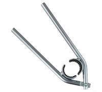 Adjustable Aerator Removal Tool for Faucet Bubbler | Tap Wrench for Pipe Nozzle Installation and Remove | Carbon Steel Spanner Fits 21.5mm to 27mm OD | Silver Finish Hand(long-carbon steel)