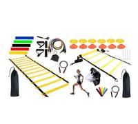 Adjustable Agility Ladder Training Set - Speed Training Gear, Sports Equipment | Foldable Conditioning Kit for Soccer, Workout Tools for Athletes, Endurance Agility Practice for Kids Adults