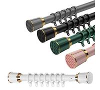 Adjustable ain Rod 0.4M 5M No Drill Teon Rod Bathroom & Room Divider Easy Installat White Ideal for Bedroom & Living Room (Size: 4.1m5m)