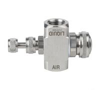 Adjustable Air Atomizing Nozzle 304 Stainless Steel High Pressure Mist Sprayer with Female Thread for Humidification Cooling Dust Control Silver(C)