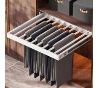 Adjustable Aluminium Alloy Trouser Rack, Pull-Out Pants Drawer, Extendable Drying Rack for Washing Machine, Space-Saving Design, Fits 71-76cm (27.95-29.92in) Width