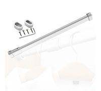Adjustable Aluminium Closet Rod Tension Wardrobe Rail with Support Clamp for Cupboard Laundry Room & Shower Silver 84 155cm Easy Installation Durable & Stylish