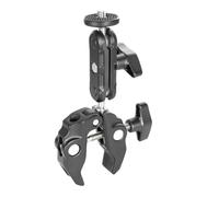 Adjustable Aluminum Alloy Camera Clamp With Two Ball Head For DSLR LED Lights Mounting On Stabilizers Gimbals Up To 1.5kg Capacity Studio Lighting Mount Clamp