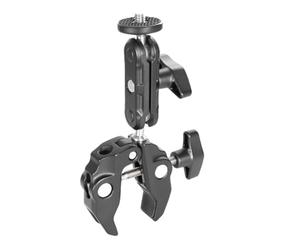 Adjustable Aluminum Alloy Camera Clamp With Two Ball Head For DSLR LED Lights Mounting On Stabilizers Gimbals Up To 1.5kg Capacity Studio Lighting Mount Clamp
