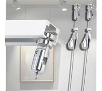 Adjustable Aluminum Art Display Track with St Less Steel Wire Wall Mounted Gallery Kit for Canvas & Photos Home Studio Decor (3m/9.8ft Cable 1.5m/4.92ft Rail)