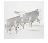 Adjustable Aluminum Curtain Rod Ceiling Mount Room Divider Flexible & for DIY Home Projects Ideal for Bathrooms Apartments Large (White 3.4m)